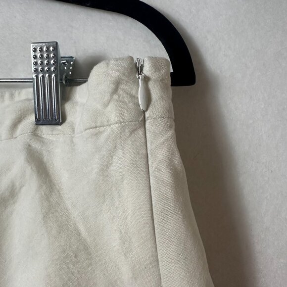 Banana Republic skirt sz 10 100% linen white a line flare knee lagenlook beach - Picture 2 of 4